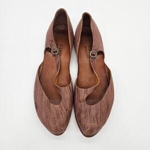 CYDWOQ Vintage style leather mary jane brown sandals sz 42